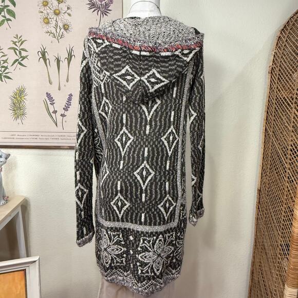 Free People Hooded Tassel Tie Long Cardigan Sweater Fairy Grunge Forest Boho M - Picture 4 of 12